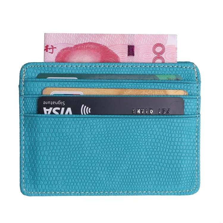 Lizard Pattern PU Leather Bank Card Set Card Package(Sky Blue)