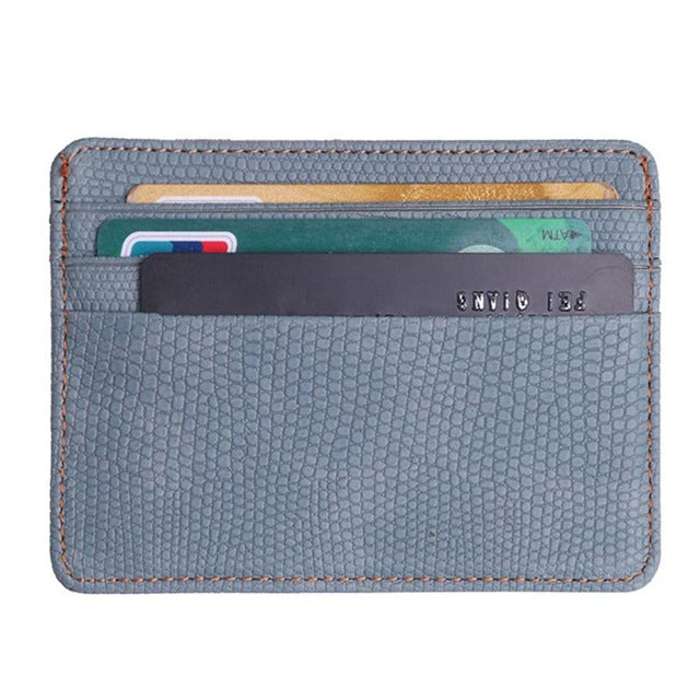 Lizard Pattern PU Leather Bank Card Set Card Package(Gray)
