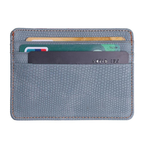Lizard Pattern PU Leather Bank Card Set Card Package(Gray)