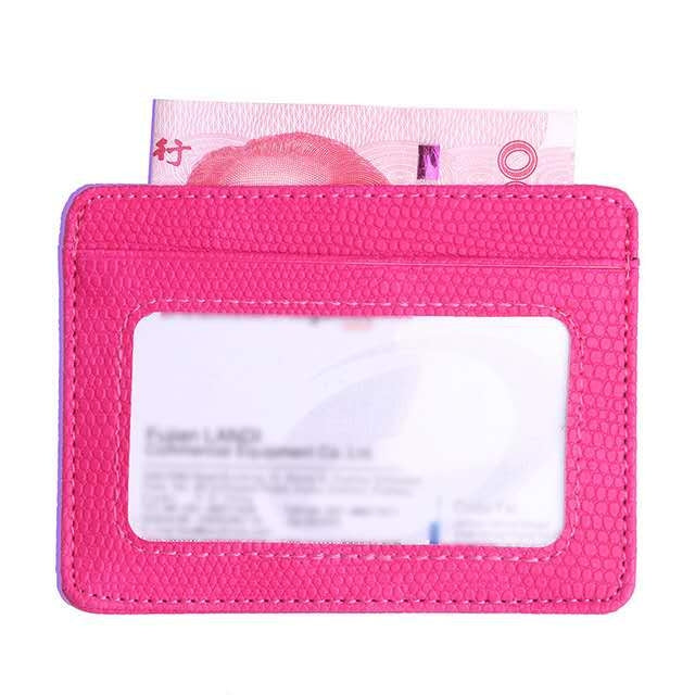 Lizard Pattern PU Leather Bank Card Set Card Package(Pink)