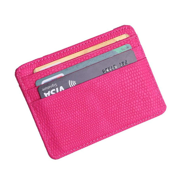 Lizard Pattern PU Leather Bank Card Set Card Package(Pink)