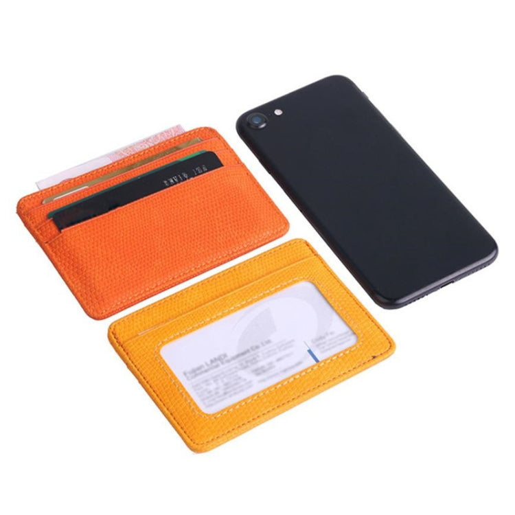 Lizard Pattern PU Leather Bank Card Set Card Package(Yellow)