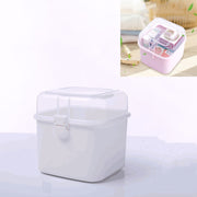 Multifunctional Transparent Plastic Cosmetic Storage Box Household Supplies Storage Pill Box(White)