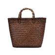 Retro Large-Capacity Bamboo Portable Straw Beach Bag(Brown) - Handbags by PMC TechLife | Online Shopping South Africa | PMC TechLife | Buy Now Pay Later Mobicred
