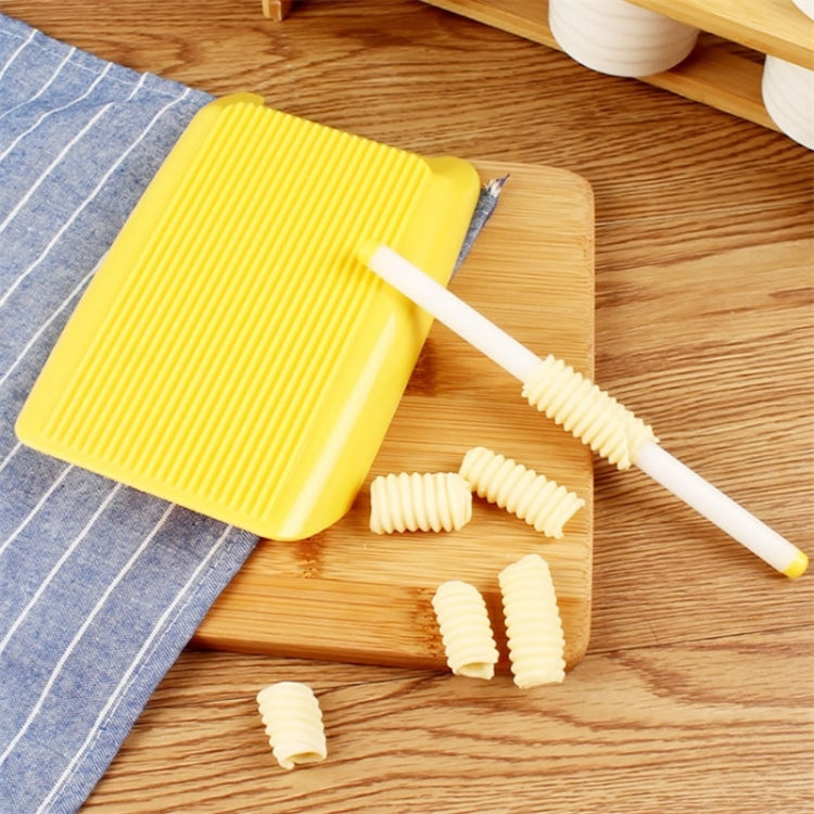 Plastic Pasta Macaroni Board Spaghetti Maker Rolling Pin Mold Kitchen Tool(Yellow)