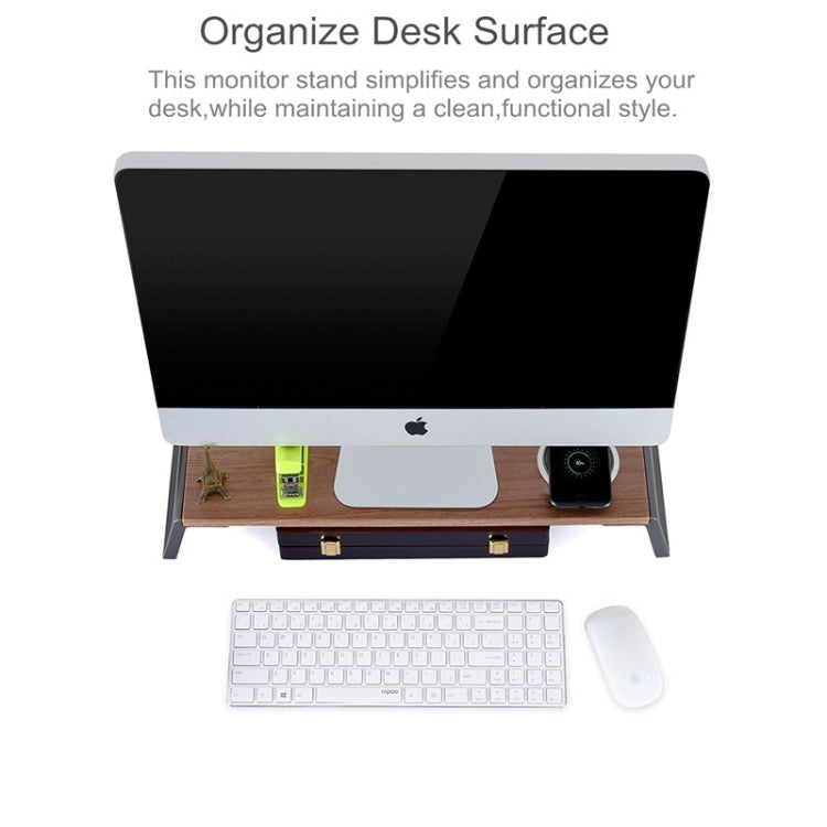 Monitor Stand Riser with Metal Feet for iMac MacBook LCD Display Printer, Lapdesk Tabletop Organizer Sturdy Platform Save Space(Black)