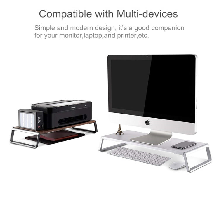 Monitor Stand Riser with Metal Feet for iMac MacBook LCD Display Printer, Lapdesk Tabletop Organizer Sturdy Platform Save Space(Black)
