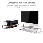 Monitor Stand Riser with Metal Feet for iMac MacBook LCD Display Printer, Lapdesk Tabletop Organizer Sturdy Platform Save Space(Black)