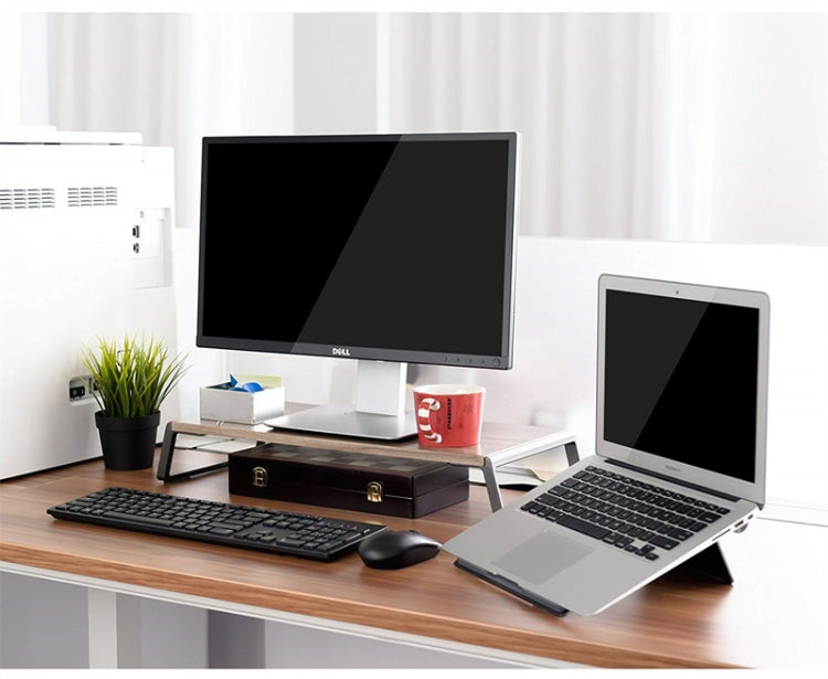 Monitor Stand Riser with Metal Feet for iMac MacBook LCD Display Printer, Lapdesk Tabletop Organizer Sturdy Platform Save Space(Black)