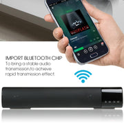 TOPROAD High Power 10W HIFI Portable Wireless Bluetooth Speaker Stereo Soundbar TF FM USB Subwoofer Column for Computer TV Phone(Black)