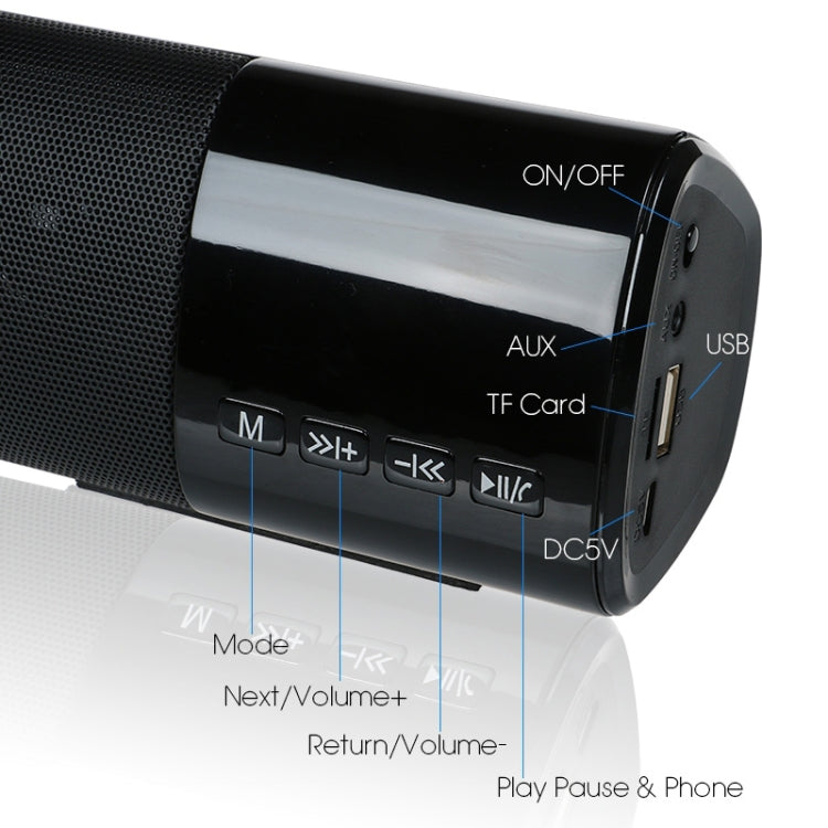 TOPROAD High Power 10W HIFI Portable Wireless Bluetooth Speaker Stereo Soundbar TF FM USB Subwoofer Column for Computer TV Phone(Red)