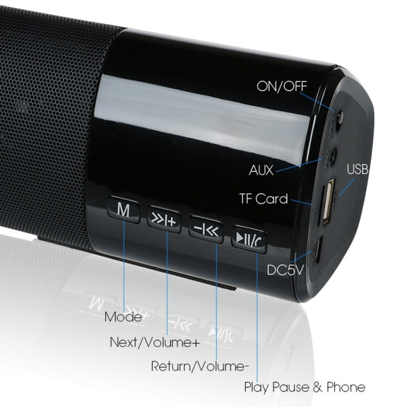 TOPROAD High Power 10W HIFI Portable Wireless Bluetooth Speaker Stereo Soundbar TF FM USB Subwoofer Column for Computer TV Phone(Red)
