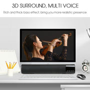 TOPROAD High Power 10W HIFI Portable Wireless Bluetooth Speaker Stereo Soundbar TF FM USB Subwoofer Column for Computer TV Phone(Blue)