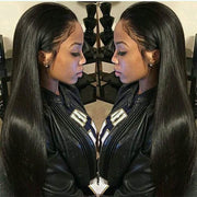 Straight Lace Front Human Hair Wigs, Stretched Length:16 inches, Style:1