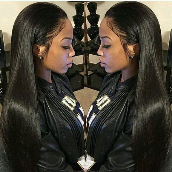 Straight Lace Front Human Hair Wigs, Stretched Length:16 inches, Style:1