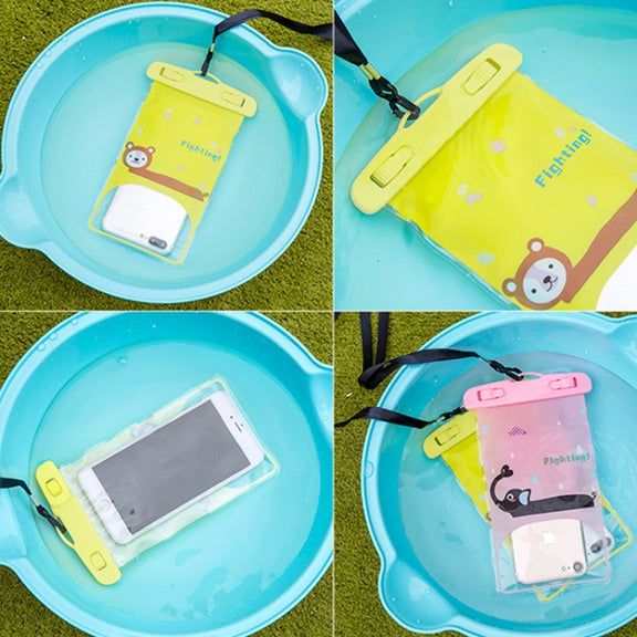 10 PCS Large Outdoor Photo Transparent Water-resistant Cartoon Mobile Phone Bag, Style:Squirrel