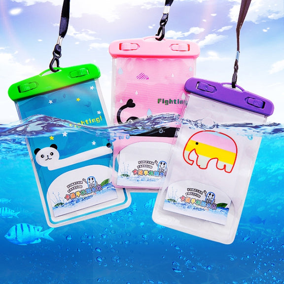 10 PCS Large Outdoor Photo Transparent Water-resistant Cartoon Mobile Phone Bag, Style:Dolphin