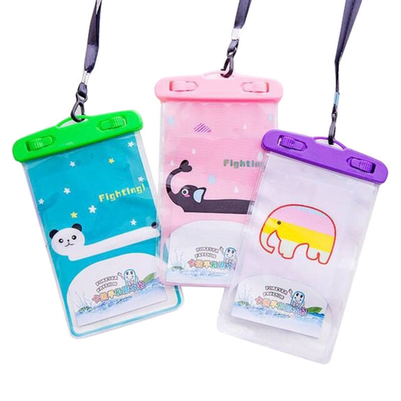 10 PCS Large Outdoor Photo Transparent Water-resistant Cartoon Mobile Phone Bag, Style:Dolphin