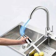 Kitchen Pull-out Faucet Hot And Cold Home 304 Stainless Steel Retractable Rotating Faucet, Style:Plating 304