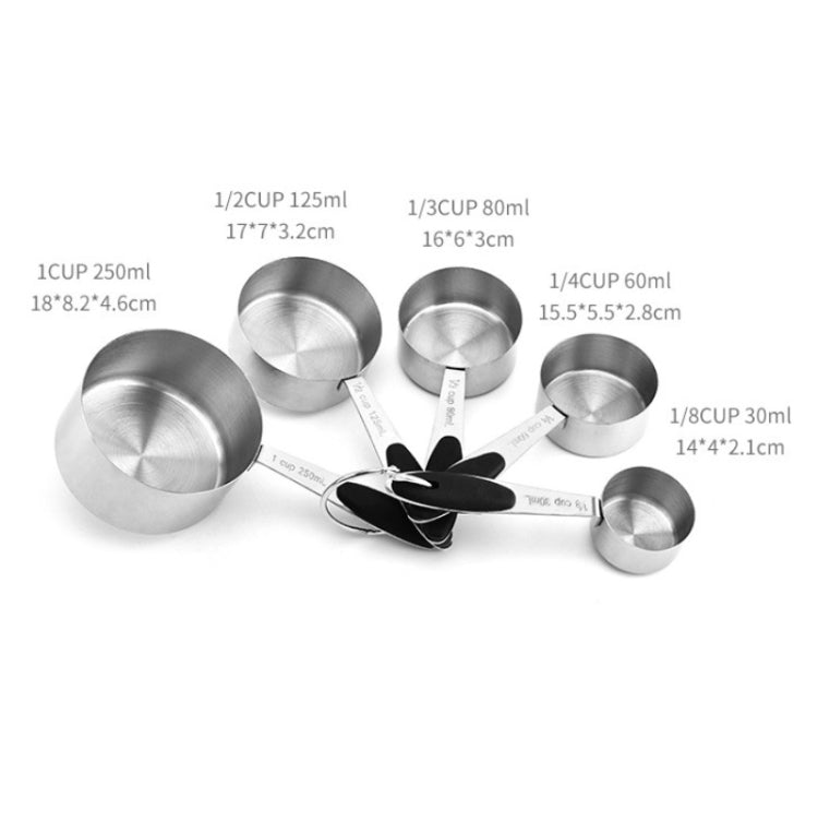 5 in 1 Stainless Steel Measuring Spoon Set Coffee Spoon Baking Kitchen Gadget, Style:Measuring Cup(Color)