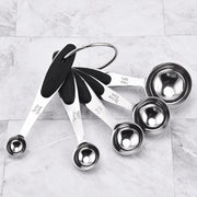 5 in 1 Stainless Steel Measuring Spoon Set Coffee Spoon Baking Kitchen Gadget, Style:Measuring Spoon(Black)