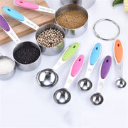 5 in 1 Stainless Steel Measuring Spoon Set Coffee Spoon Baking Kitchen Gadget, Style:Measuring Spoon(Color)