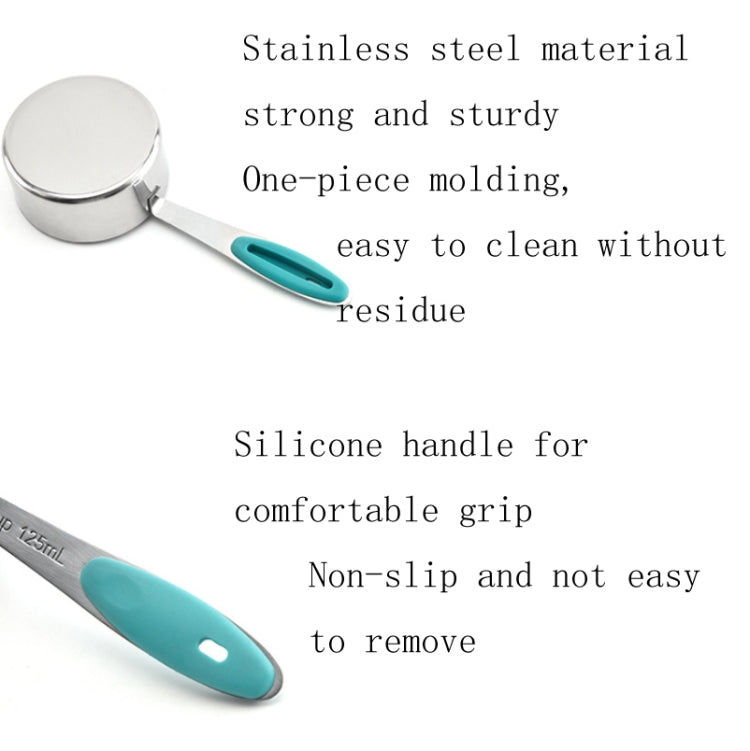 5 in 1 Stainless Steel Measuring Spoon Set Coffee Spoon Baking Kitchen Gadget, Style:Measuring Spoon(Black)
