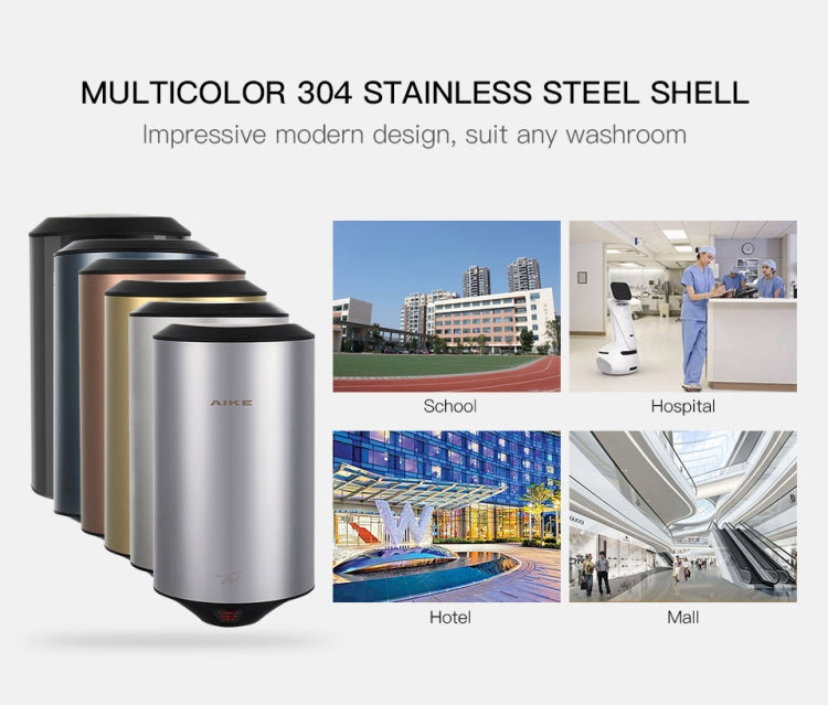 304 Stainless Steel Automatic SensorJet Hand Dryer High Speed Airflow for Home Hotel Airport Hands Drying Machine(Polished silver)