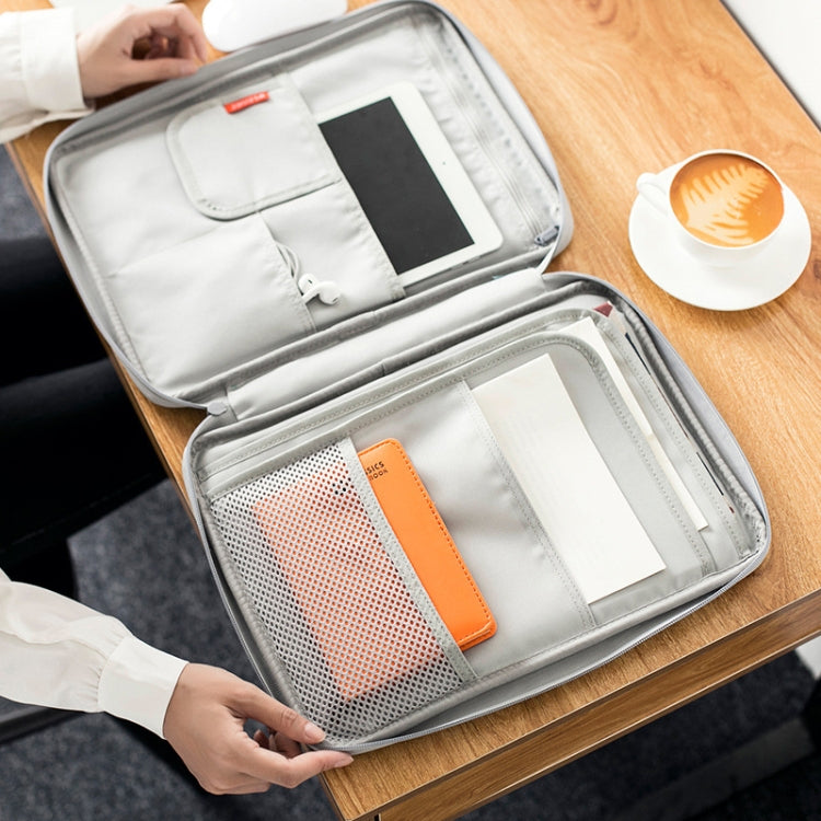 Multi-functional A4 Document Bags Portable Water-resistant Oxford Cloth Storage Bag for Notebooks���Size: 33cm*24*3.5cm(Dark Gray)