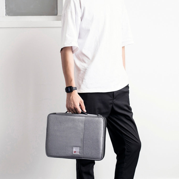 Multi-functional A4 Document Bags Portable Water-resistant Oxford Cloth Storage Bag for Notebooks���Size: 33cm*24*3.5cm(Dark Gray)