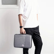 Multi-functional A4 Document Bags Portable Water-resistant Oxford Cloth Storage Bag for Notebooks���Size: 33cm*24*3.5cm(Dark Gray)