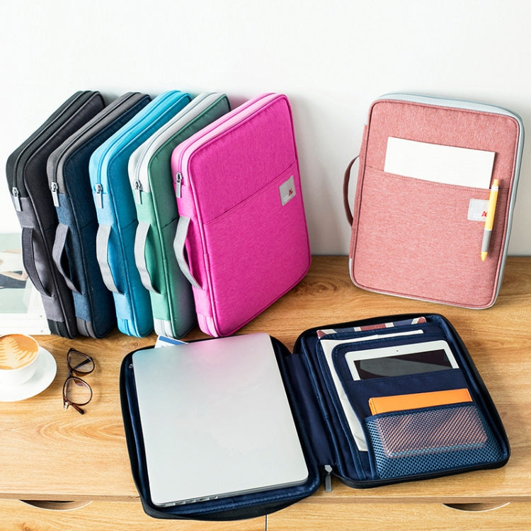 Multi-functional A4 Document Bags Portable Water-resistant Oxford Cloth Storage Bag for Notebooks���Size: 33cm*24*3.5cm(Dark Gray)