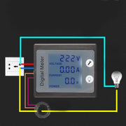 peacefair PZEM-011 AC Digital Display Multi-function Voltage and Current Meter Electrician Instrument, Specification:Host + Closed CT