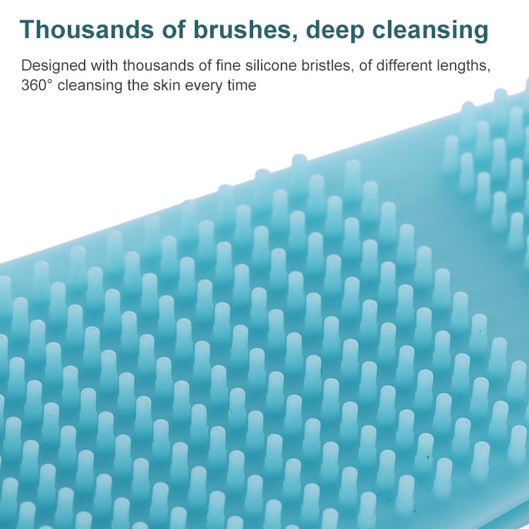 Silicone Massage Pull Strap Bath Brush Powerful Exfoliating Rubbing Bath Artifact(Sky Blue)