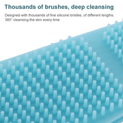 Silicone Massage Pull Strap Bath Brush Powerful Exfoliating Rubbing Bath Artifact(Sky Blue)