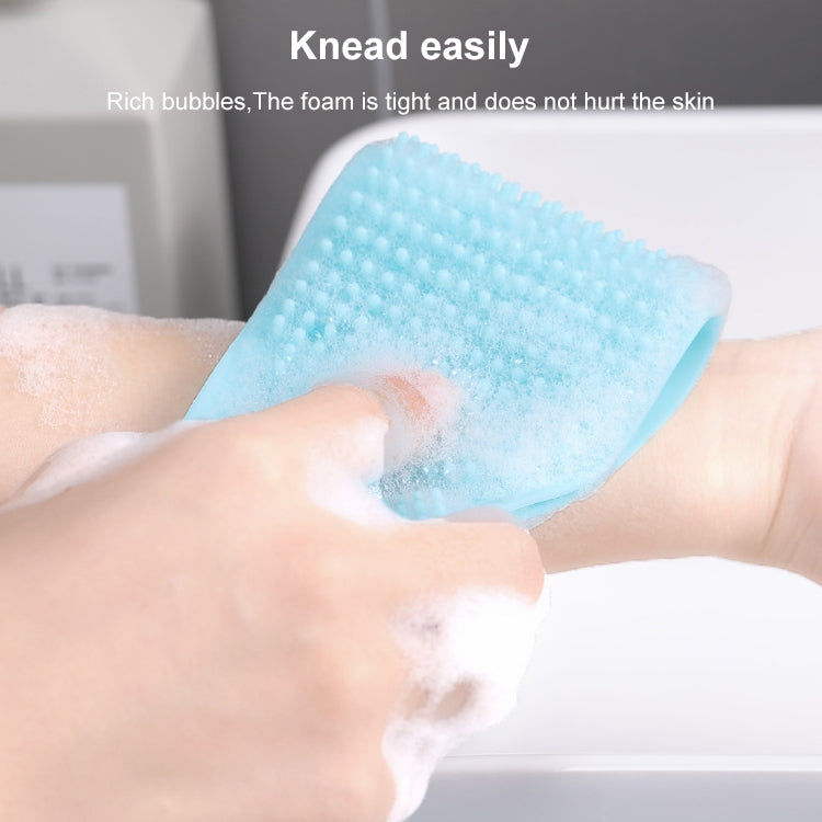 Silicone Massage Pull Strap Bath Brush Powerful Exfoliating Rubbing Bath Artifact(Sky Blue)