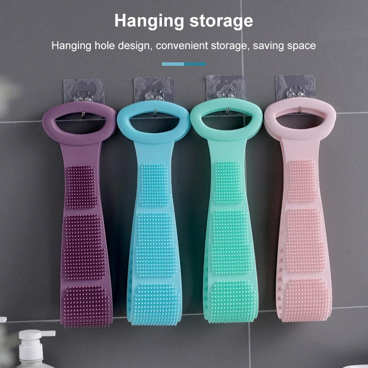 Silicone Massage Pull Strap Bath Brush Powerful Exfoliating Rubbing Bath Artifact(Sky Blue)