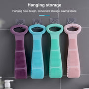 Silicone Massage Pull Strap Bath Brush Powerful Exfoliating Rubbing Bath Artifact(Sky Blue)