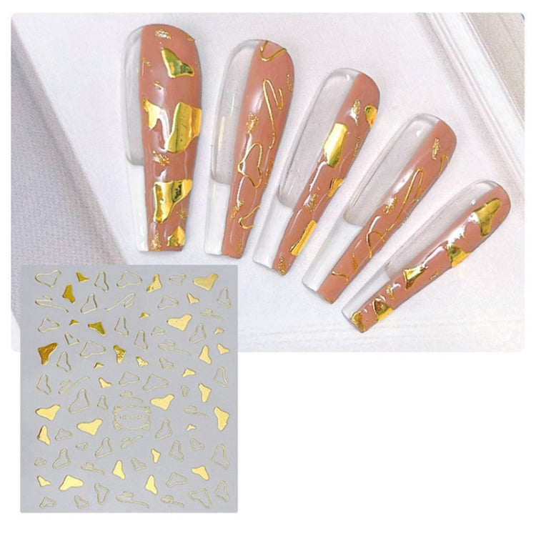 TH-759 10pcs Frosted Transparent Back Adhesive Bronzing Smudged Nail Art Sticker