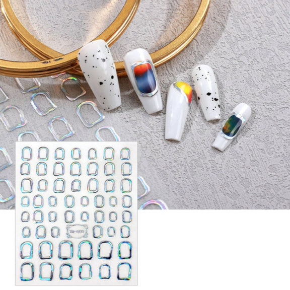 TH-1031 10pcs Frosted Transparent Back Adhesive Bronzing Smudged Nail Art Sticker