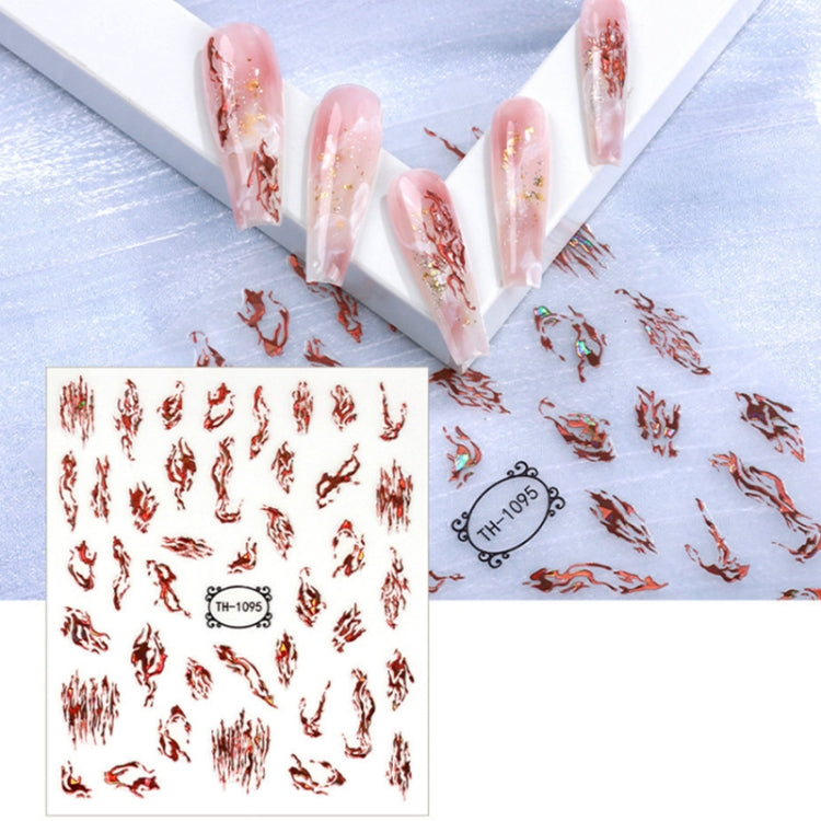 TH-1095 10pcs Frosted Transparent Back Adhesive Bronzing Smudged Nail Art Sticker