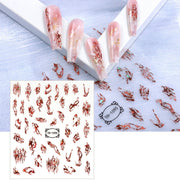 TH-1095 10pcs Frosted Transparent Back Adhesive Bronzing Smudged Nail Art Sticker