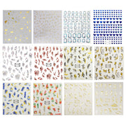 TH-1102 10pcs Frosted Transparent Back Adhesive Bronzing Smudged Nail Art Sticker