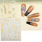 TH-1104 10pcs Frosted Transparent Back Adhesive Bronzing Smudged Nail Art Sticker