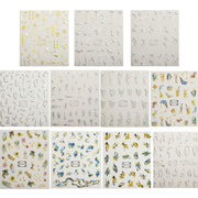 TH-1107 10pcs Frosted Transparent Back Adhesive Bronzing Smudged Nail Art Sticker