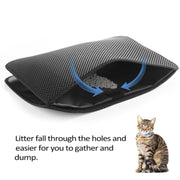 Water-resistant Pet Cat Litter Mat EVA Double Layer Cat Litter Trapping Pets Mat Pad Bottom Non-slip Pet Litter Cat Mat(Black)