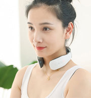 Cervical Massager Electromagnetic Pulse Heating Neck Protector, Style:Battery