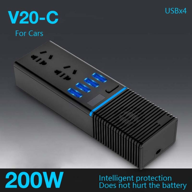 Car Inverter 12v/24v To 220v Household Power Converter Multi-Function Car Socket, Specification:V20-C For Cars