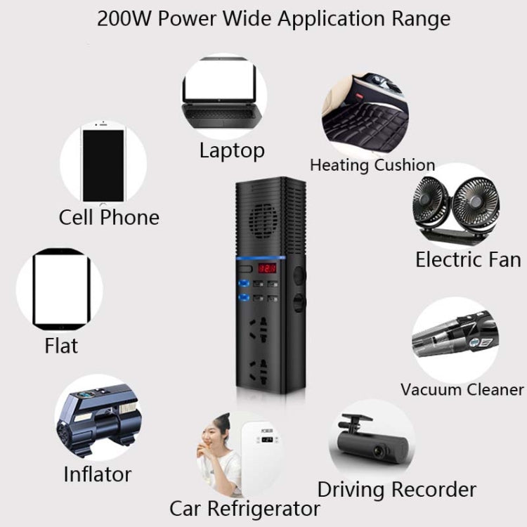 Car Inverter 12v/24v To 220v Household Power Converter Multi-Function Car Socket, Specification:V20-C For Cars