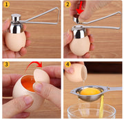 Metal Egg Scissors Egg Topper Cutter Shell Opener Stainless Steel Boiled Raw Egg Creative Kitchen Tools(Silver)